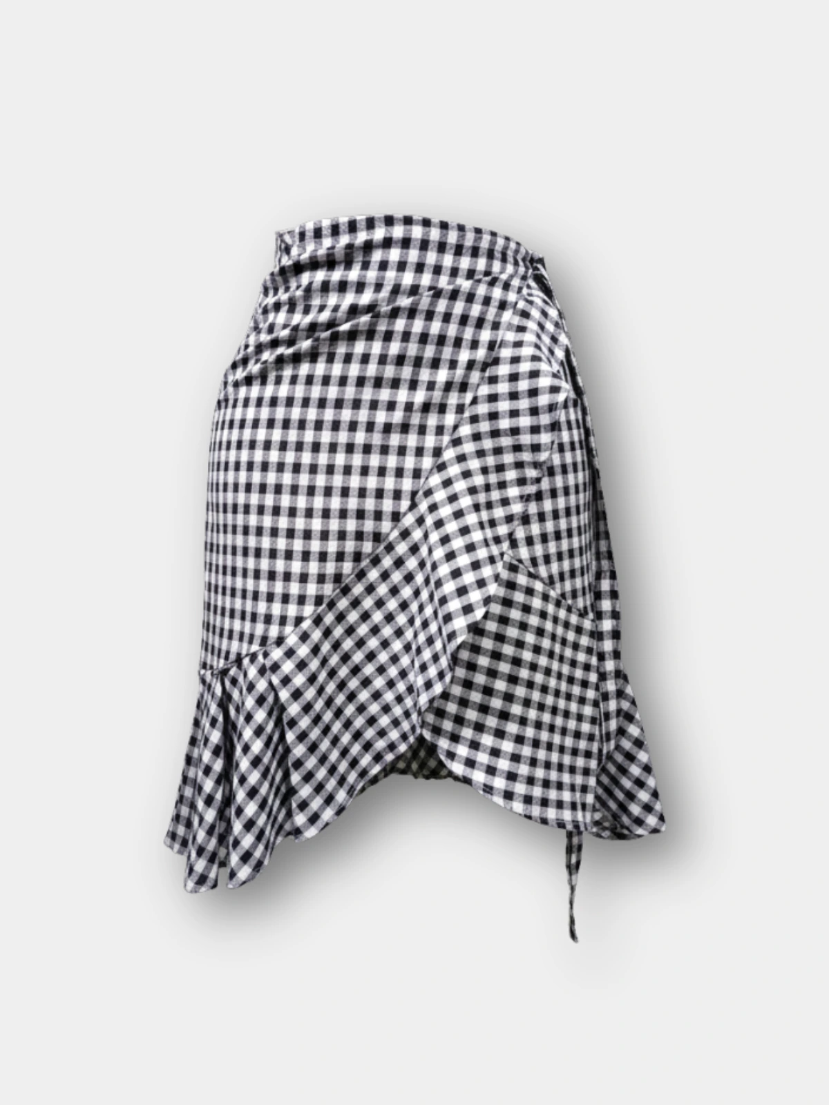 Gingham Wrap Short Skirt